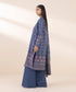 Unstitched Women's Printed Lawn Blue 3 Piece Suit